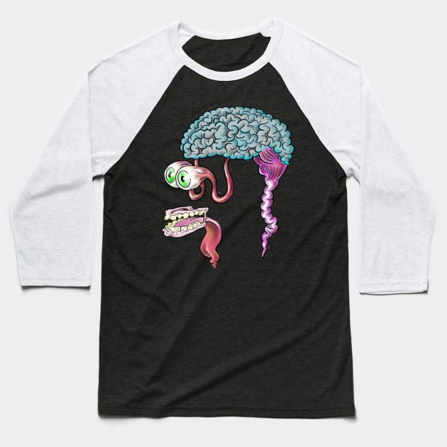 Brains Baseball T-Shirt by Almost Normal